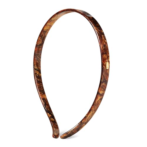 Thin Acetate Resin Hair Band for Eyewear, Non Slip Headbands for Women, Lightweight and Stylish Design, Ideal Gift for Daily or Formal Looks (Black, 4.5" x 0.4") Black 1 Count (Pack of 1)