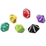 BESPORTBLE 6pcs Place Value Dice Board Game Multi Sided s Plastic Big Number Mini Party Prop Accessories Multi-Sided Set for Games RPG Props Random Colors Color