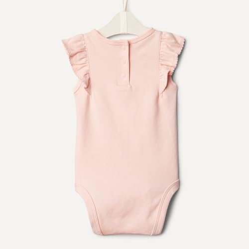 Amazon Essentials Baby Girls' Baby Girls' 2-Pack Sleeveless Ruffle Bodysuit, Light Pink/White, 18 Months - image 5