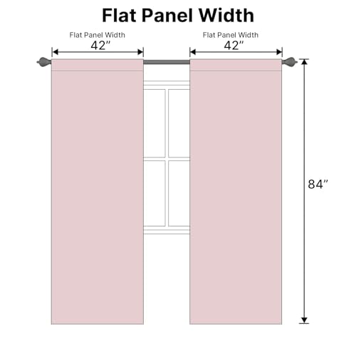 Image of H.VERSAILTEX Blackout Curtains Thermal Insulated Window Treatment Panels Room Darkening Blackout Drapes for Living Room Back Tab /Rod Pocket Bedroom Draperies (2 Panels, Baby Pink, 42 x 84 Inch)
