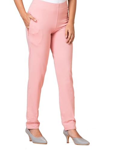 Image of Ruby Cotton Lyrcra Blend Copper Collection Straight Pants | Perfect Blend of Style and Comfort | Professional and Casual Wear #1