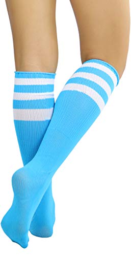 Image of ToBeInStyle Women's Premium Below Knee Athletic Socks w /Contrasting Wide Stripes