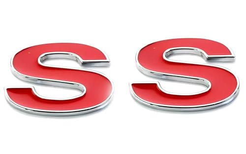 Image of Side Door Emblem 3D Badge Nameplate Letter Sticker 12369966R Fit for 1996-2002 SS 2pcs (Silver Red)
