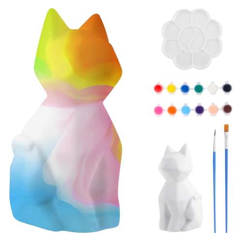 MXTIMWAN DIY Katze Lampe Malset, Bastelset Kinder ab 6 Jahre, Katze Malset Bastelset Geschenk Mädchen 6 7 8 9 10 11 12 Jahre, Bastelsets für Kinder Kreatives Geschenke für Mädchen und Jungen