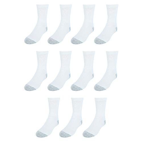 Hanes Boy's EZ-Sort Crew Socks (11 Pair Pack), Small 5-6.5, White2