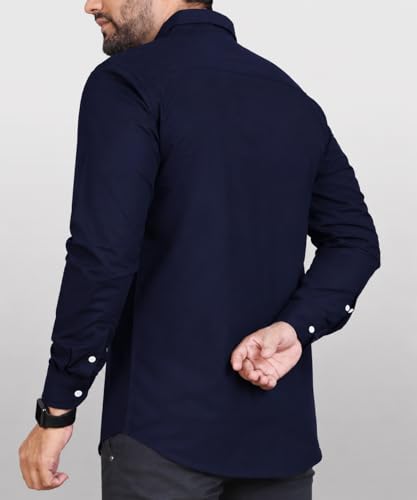 Image of CB-COLEBROOK Men's Casual, Regular Fit, Solid Colour, Lightweight, Button Down, Casual Wear, Shirt with Pocket. Suitable for Office & Casual Use