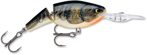 Rapala Jointed Shad Rap Crankbait, Jointed Hard Bait Lure, Bass Walleye Pike Fishing Lure, Wide Action, 2", Crawdad