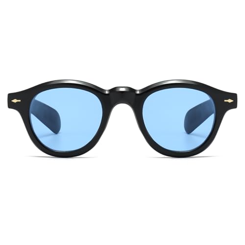 Image of JOVAKIT Trendy Round Sunglasses for Women Men 90s Retro Vintage Classic Fashion Round Frame Sun Glasses Black Shades