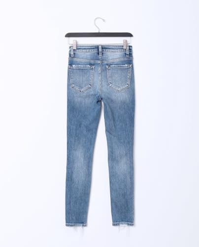 Flying Monkey Mid-Rise Skinny Jeans Distressed Blue3