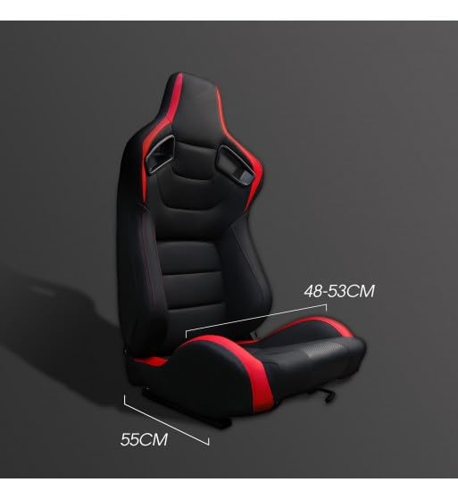 yibo MIAUTO Asiento Deportivo Coche,Semibaquet Ajustable,Adaptable para Coches,Ríeles incluidos,Conductor y Pasajero,para Coche y Simulador de Conducción (COPILOTO-R, Y-N770)