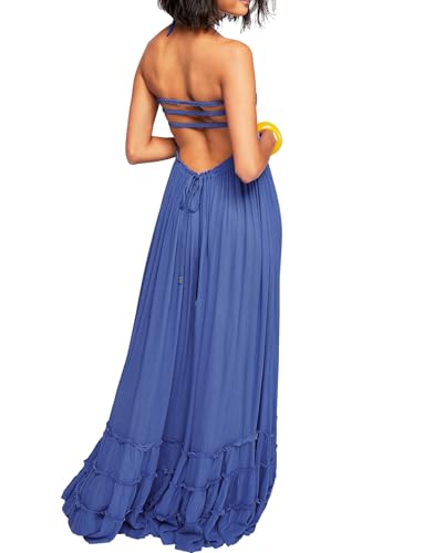 Image of R.Vivimos Womens Summer Boho Sexy Backless Long Dresses