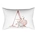 GOKOMO Lettere in Polvere Oro Rosa Cuscino Decorativo per Bambini in Camera da Letto per Bambini Federa per Cuscino 30x50cm(A,30x50cm)