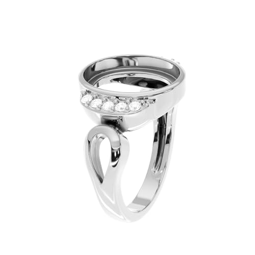 925 Silver Ring Blank 10x12 mm Halo Cubic Zirconia Bezel Setting DIY Fine Jewelry3