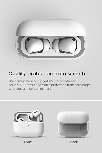 VRS Design Modern for Apple Airpods Pro 2nd Generation & 1st Generation Case (2023/2022/2019) (White) [US Patent Registered]