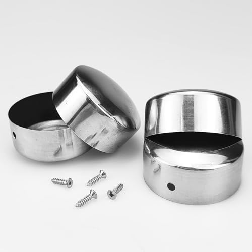 VOANZO Stück Handlauf-Endkappen, 45 mm Innendurchmesser, runde Handlauf-Endkappen aus Edelstahl für Treppenstufen, Handlaufbeschläge und -abdeckungen