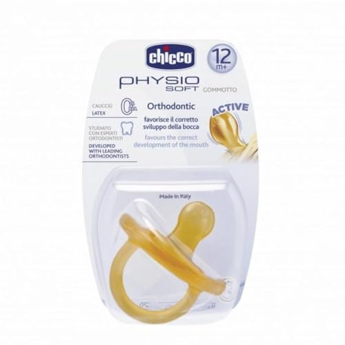 Chicco Physio Soft Chupetes para Bebés de 16 a 36 Meses, Látex Natural Suave y Delicado que Imita el Pecho Materno, con Orificios de Ventilación y Tetina Physioforma - Marrón