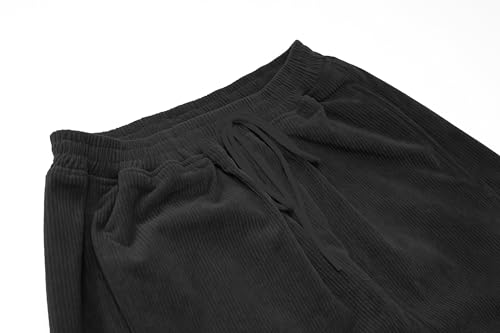 SANGTREE Girls & Women's Corduroy Cargo Pants Drawstring Elastic Waist Multi Pockets Trousers3