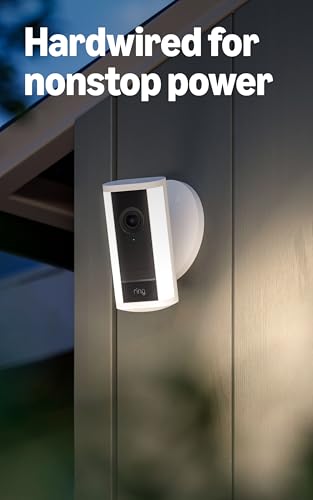 Image of Ring Spotlight Cam Pro, Wired (newest model), White with Hardwired Kit for Cameras
