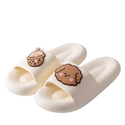 Ultra-soft cute boba dog slippers for men and women; Non Slip; Quick Drying; Thick Sole; Bathroom Swimming Beach Indoor and Outdoor