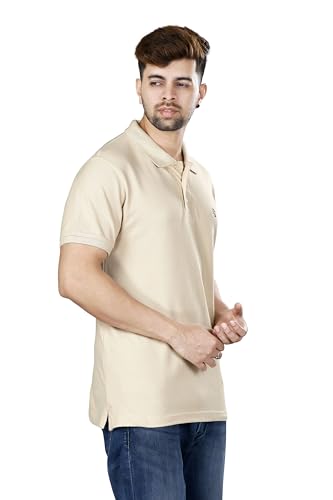 Image of KAUS & SHAN Men's Pure Cotton Regular Fit Solid Half Sleeve Casual & Semi Formal Office Wear Polo T-Shirt