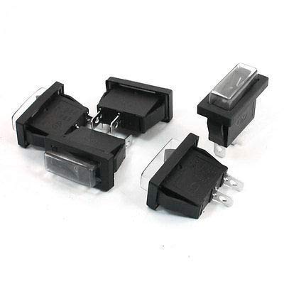 Commutateur 2 Broches étanche SPST bouton marche/arrêt type rocker pour bateau, lot de 5 pièces