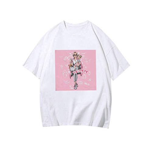 Purchase Cute Mother's Day T-Shirt Loose Short Sleeve Sweet Print Loose Blouse Round Neck Tops Tee b...