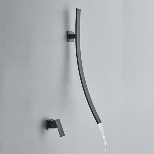 Mitigeur de cascade en nickel brossé au design mural épuré