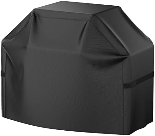 Grill Cover, BBQ Grill Cover, Waterproof, Weather Resistant, Rip-Proof, Anti-UV, Fade Resistant, with Hook-and-loop and Strap, Gas Grill Cover for Weber,Char Broil,Nexgrill Grills, etc. 52 inch, Black