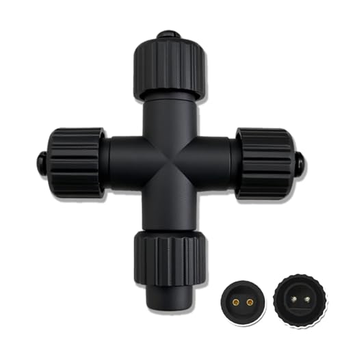 Dekofun Conector Luces Navidad, 1-a-3 2 Pines Adaptador Luz Navidad Exterior, Impermeable Divisor Cortina de Luces Navideñas para Luz Cadena Guirnalda Hadas Balcón Jardín Árbol Interior