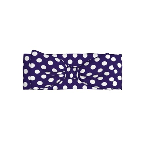 Navy Purple Polka Dot Print Baby Girl Bows Headbands Baby Girls Newborn Headbands Infant Toddlers 0-6 Months