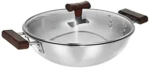 Amazon Brand - Solimo Stainless Steel Triply Kadhai with Lid, 24cm