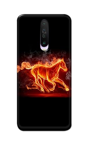 Image of PRINTFIDAA Printed Hard Back Cover Case for Mi Poco X2 Back Cover (Fiery Horse) -112