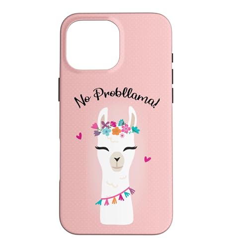 Funny Womens Kids Girls Moms No Probllama Llama Lover �X�}�z�P�[�X iPhone 16 Pro Max �p