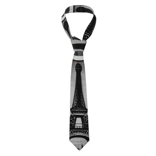 Parisian Coffee Eiffel Tower Tie for Men Silk Extra Long Tie Men's Necktie for Business and Wedding Necktie for Men