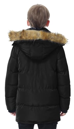 TRATENBY Boy’s Winter Coat Waterproof Windproof Puffer Parka Jacket with Fleece Lined and Detachable Hood3