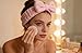 Casoty 12 Pcs Pink Spa Headband, Makeup Headband for Women, Soft Coral Fleece Skincare Headbands for Makeup, Bow Hair Band for Face Washing Shower Skin Care Yoga
