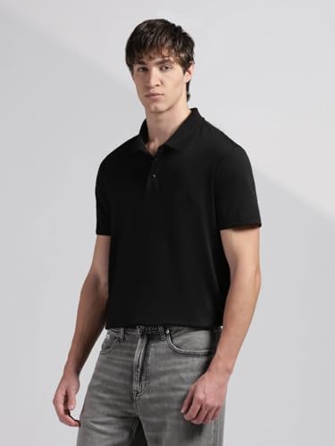 Image of Solid Regular fit Cotton Polo t-Shirt