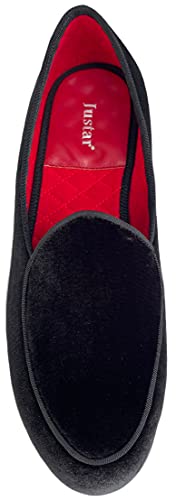 Justar Men's Velvet Belgian Loafers Formal Dress Shoes Slip-On Tuxedo Smoking Slippers Flats3