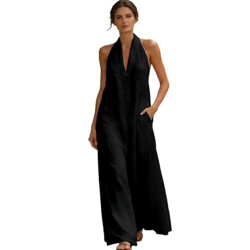 Robe de plage maxi et bohème en lin pour vos vacances ensoleillées