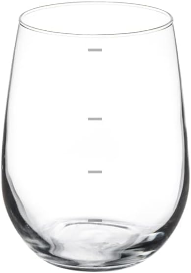 Wine Glass Gift Portion Control Discreet Measuring Cup 4 8 12 and 16 Ounces (17 oz Stemless) (Pack of 2)