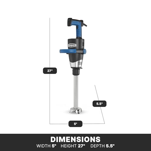 Image of Waring Commercial EvolutionX Immersion Blender, 1.5 Horsepower Motor, 12 inch Stainless Steel Shaft, Variable Speed, 10-Gallon Capacity, for Professional Hand Blender for Kitchens & Catering, WSB500X