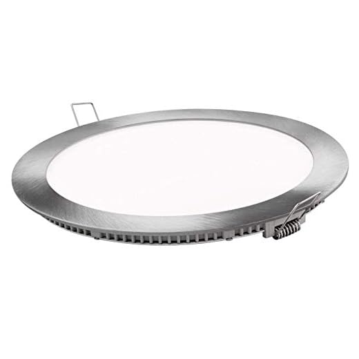 Placa LED Panel Super Slim 20W Redondo Empotrado Downlight LED Φ220mm Marco Plata Luz Fría 6000k 2000 Lúmenes