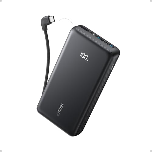 Anker Zolo Power Bank, 20,000mAh 22.5W Max Portable Charger, USB-C in and Out Fast Charging Battery Pack, Slim Travel Essential Phone Power Bank, for iPhone 16/15 Series, iPad, Galaxy, and M