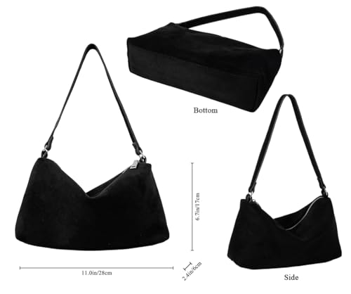 Women Velvet Shoulder Handbag Classic Versatile Underarm Bag Casual Fashion Daily Tote Purse3