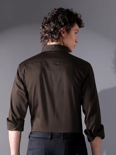 Image of BEYOUNG Regular Fit Formal Satin Shirt for Men | Full Sleeves | Men's Stylish Satin Silk Shirt | Formal Shirt | Buttondown Collar | Satin Solid Shirt for Men
