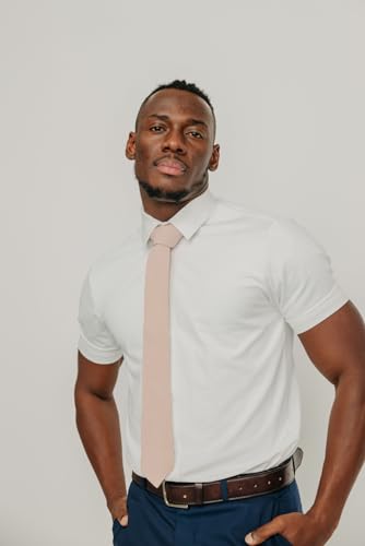 Image of DAZI Men's Skinny Tie, Cotton Wool Linen Necktie, Great for Weddings, Groom, Groomsmen, Missions, Dances, Gifts.