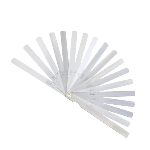 Juego de calibradores de espesores métricos Flozari, para medición de holguras y espesores, acero aleado de resorte, modelos 150A17 y 100B17 miniatura 1