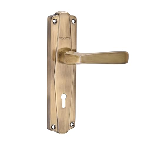 Image of Mriga 7 Inch Iron Mortice Handle Set with Single Turn 6 Lever Latch Lockset (2KEYS) | for Bathrooms, Bedrooms and Any Wooden Door Lock P3 Antique Finish
