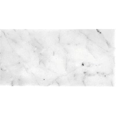 White 6 in. x 6 in. Polished Marble Subway Wall and Floor Sample Tile Having 1 sqft Coverage