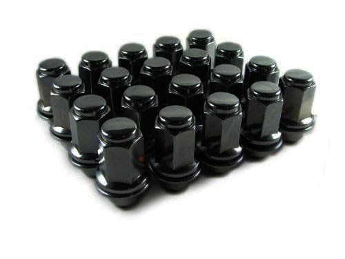 Image of 24 Black Mag Lug Nuts For 6 Lug Toyota Factory Alloy Wheels on Chevy Truck 14x1.5 Thread Size